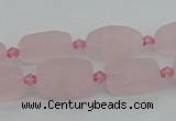 CRQ232 15.5 inches 9*16mm oval rose quartz beads wholesale