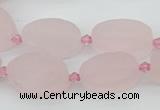 CRQ234 15.5 inches 13*20mm oval rose quartz beads wholesale