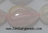 CRQ241 15.5 inches 18*25mm flat teardrop rose quartz beads