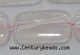 CRQ247 15.5 inches 22*30mm rectangle rose quartz beads wholesale