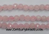 CRQ261 15.5 inches 6mm faceted round rose quartz beads