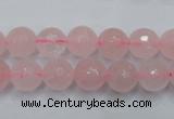 CRQ264 15.5 inches 10mm faceted round rose quartz beads