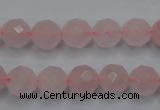 CRQ265 15.5 inches 10mm faceted round rose quartz beads