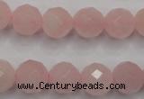 CRQ267 15.5 inches 12mm faceted round rose quartz beads