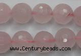 CRQ268 15.5 inches 14mm faceted round rose quartz beads