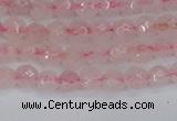 CRQ280 15.5 inches 4mm faceted round rose quartz beads wholesale