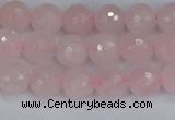 CRQ281 15.5 inches 6mm faceted round rose quartz beads wholesale