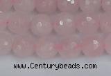 CRQ282 15.5 inches 8mm faceted round rose quartz beads wholesale