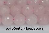 CRQ283 15.5 inches 10mm faceted round rose quartz beads wholesale