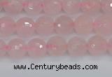 CRQ289 15.5 inches 6mm faceted round rose quartz gemstone beads