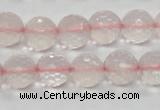 CRQ32 15.5 inches faceted round 12mm natural rose quartz beads