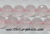 CRQ33 15.5 inches 14mm faceted round natural rose quartz beads