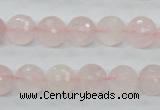 CRQ34 15.5 inches 10mm faceted round natural rose quartz beads