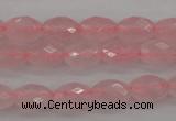 CRQ350 15.5 inches 6*9mm faceted rice rose quartz beads