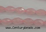 CRQ351 15.5 inches 8*12mm faceted rice rose quartz beads