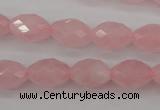 CRQ352 15.5 inches 10*14mm faceted rice rose quartz beads