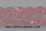 CRQ360 15.5 inches 8mm faceted coin rose quartz beads wholesale