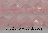 CRQ368 15.5 inches 8*8mm faceted diamond rose quartz beads