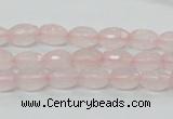 CRQ39 15.5 inches 6*10mm faceted rice natural rose quartz beads