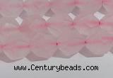 CRQ407 15.5 inches 8mm faceted nuggets matte rose quartz beads