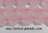 CRQ408 15.5 inches 10mm faceted nuggets matte rose quartz beads