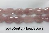 CRQ429 30*35mm - 35*45mm faceted octagonal rose quartz beads