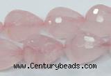 CRQ47 15.5 inches 16*20mm faceted teardrop natural rose quartz beads