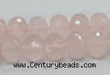 CRQ49 15.5 inches 10*14mm faceted rondelle natural rose quartz beads