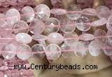 CRQ554 15.5 inches 16mm faceted coin rose quartz beads wholesale