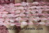 CRQ556 15.5 inches 8*12mm faceted oval rose quartz beads wholesale