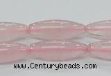 CRQ57 15.5 inches 10*30mm rice natural rose quartz beads wholesale