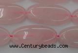 CRQ614 15.5 inches 15*30mm oval rose quartz beads wholesale