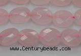 CRQ618 15.5 inches 8*10mm faceted oval rose quartz beads wholesale