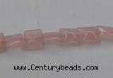 CRQ620 15.5 inches 8*8mm square rose quartz beads wholesale