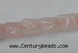 CRQ622 15.5 inches 12*12mm square rose quartz beads wholesale