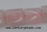 CRQ625 15.5 inches 18*18mm square rose quartz beads wholesale