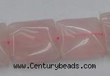 CRQ626 15.5 inches 20*20mm square rose quartz beads wholesale