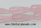 CRQ63 15.5 inches 10*30mm teardrop natural rose quartz beads wholesale