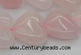 CRQ634 15.5 inches 22*22mm heart rose quartz beads wholesale