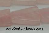 CRQ650 15.5 inches 18*25mm twisted rectangle rose quartz beads