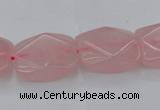 CRQ657 15.5 inches 15*20mm faceted rectangle rose quartz beads