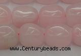 CRQ696 15.5 inches 10*14mm nuggets rose quartz beads wholesale