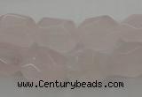 CRQ701 15.5 inches 10*14mm - 12*16mm faceted nuggets rose quartz beads