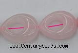 CRQ708 15.5 inches 20*25mm flat teardrop rose quartz beads