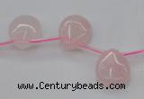 CRQ718 Top drilled 13*18mm flat teardrop rose quartz beads