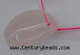 CRQ730 Top drilled 30*40mm flat teardrop rose quartz beads