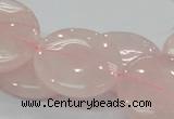 CRQ74 15.5 inches 30mm flat round natural rose quartz beads