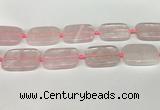 CRQ754 15.5 inches 25*35mm rectangle rose quartz beads