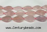 CRQ756 15.5 inches 25*35mm flat teardrop rose quartz beads