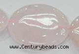 CRQ76 15.5 inches 50mm flat round natural rose quartz beads